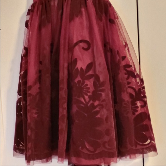 Dark Red Lace Tulle Cocktail Dress Medium - Picture 8 of 13